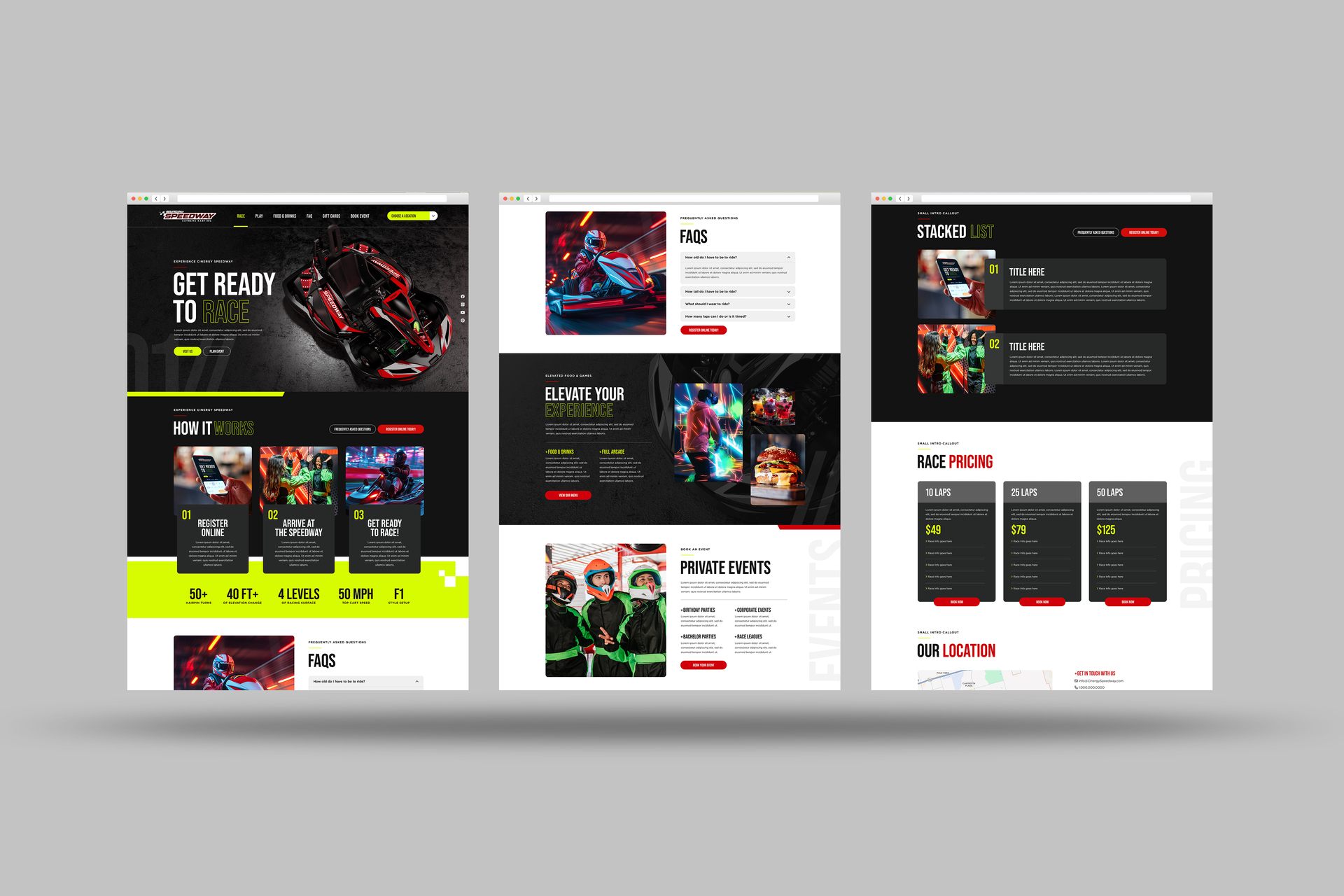 Cinergy website pages